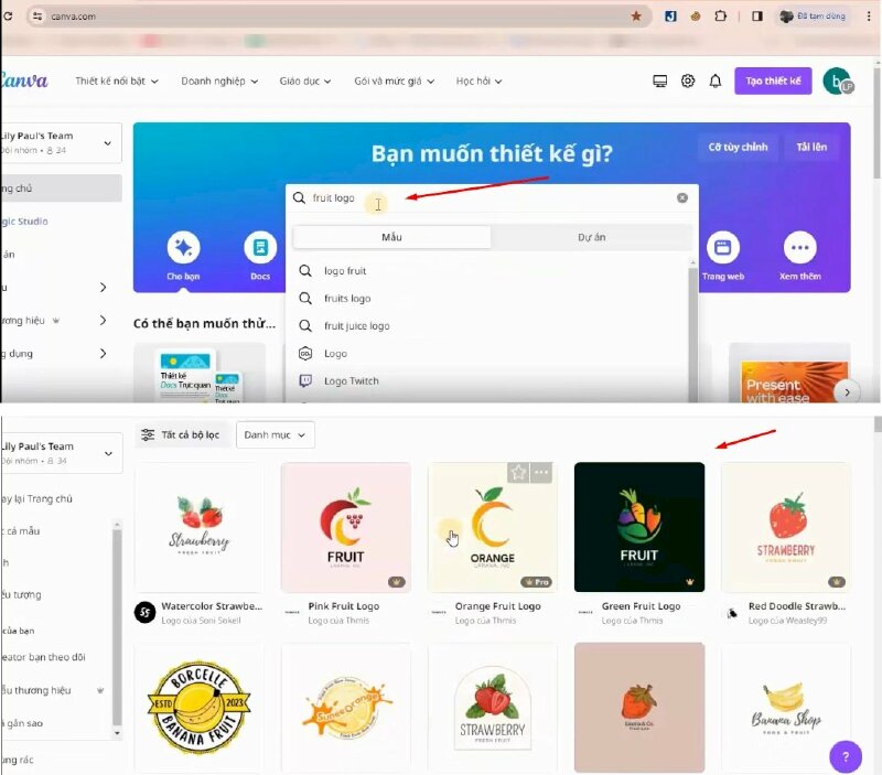 tìm mẫu logo trái cây