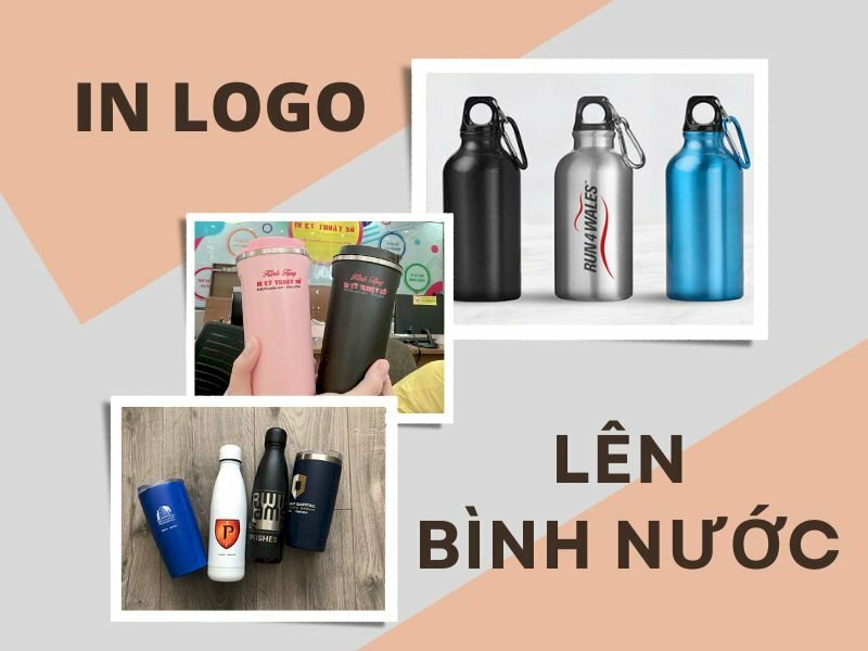 Bình nước in logo theo yêu cầu, giá rẻ, đẹp tại TPHCM