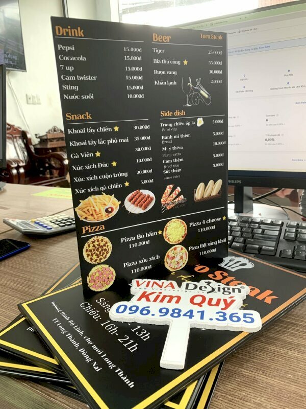 Kích thước in menu phổ biến nhất