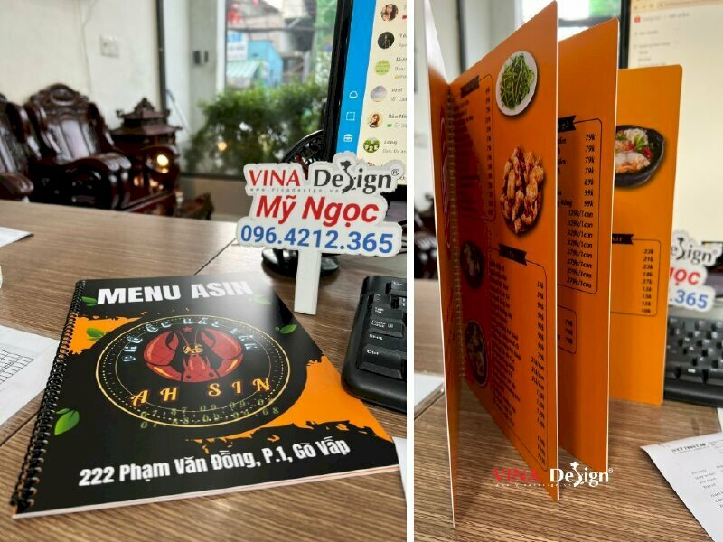 Kích thước menu nhựa