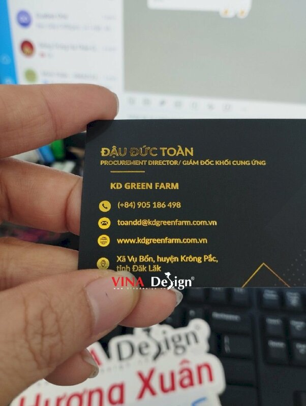 In name card ép kim nhũ vàng, name card giám đốc khối cung ứng - VND548