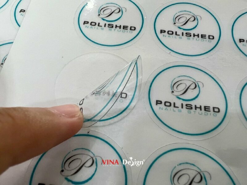 In sticker trong suốt dán thủy tinh