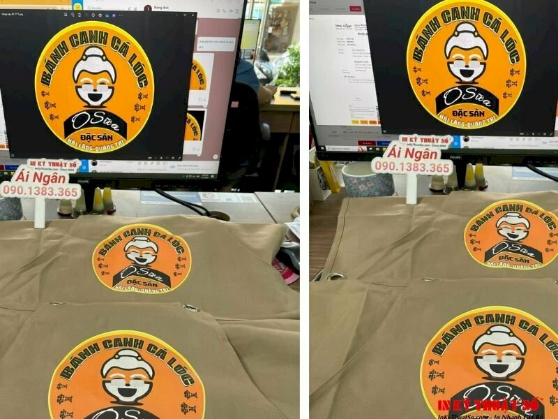 In tạp dề bếp, phục vụ cho nhà hàng, quán ăn