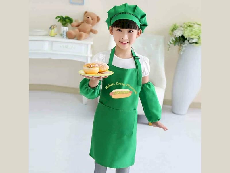 In tạp dề nấu ăn cho bé