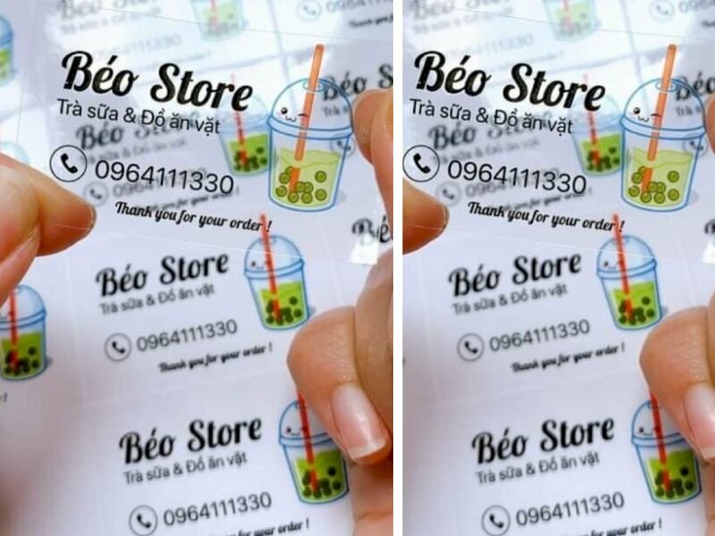 In tem logo dán ly trà sữa