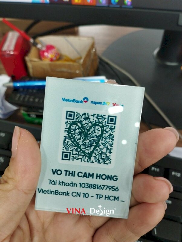 In bảng Mica QR Code quét mã chuyển khoản thanh toán online - VND591