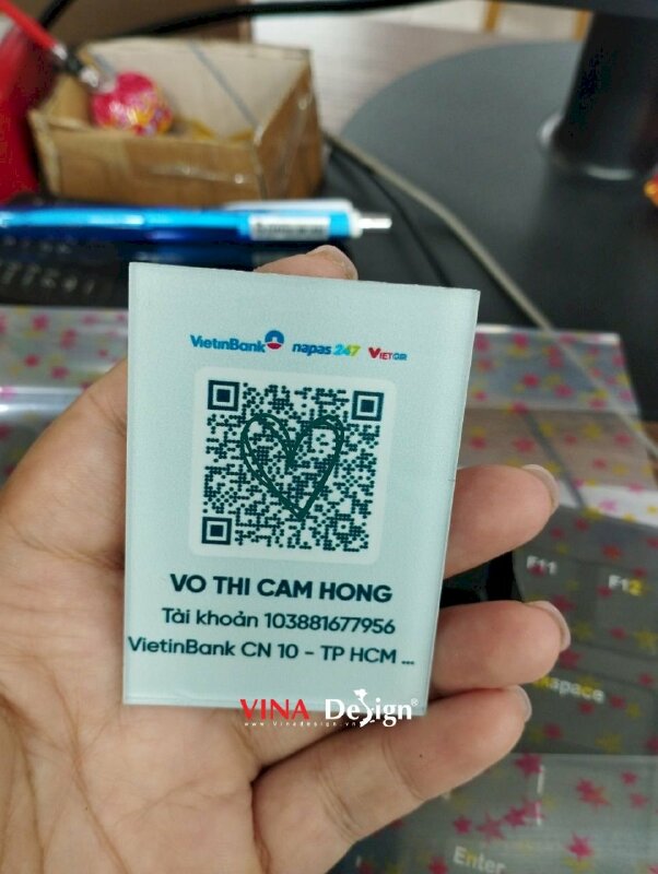 In bảng Mica QR Code quét mã chuyển khoản thanh toán online - VND591