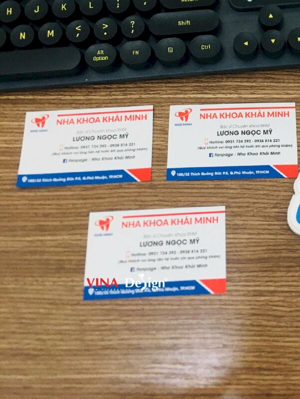 In card visit nha khoa, in card visit 2 mặt, 1 mặt thông tin liên hệ, 1 mặt bản đồ đường đi, in offset - VND602