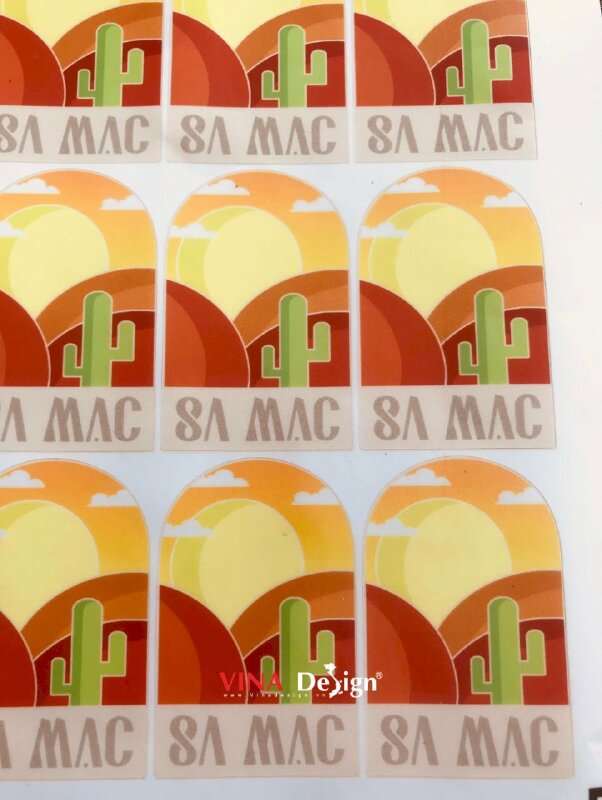 In sticker decal sữa cán mờ chống nước, sticker sa mạc cây xương rồng - VND592