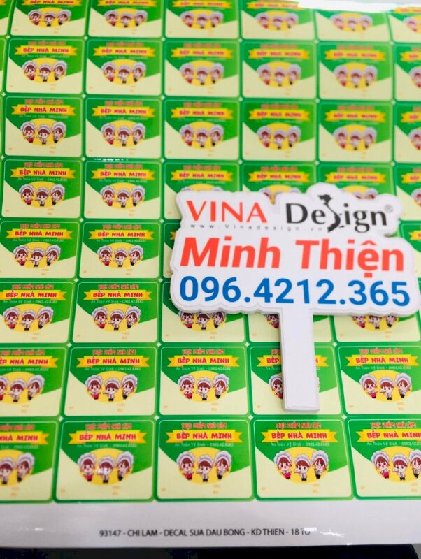 In tem Decal sữa Bếp Nhà, tem nhãn thực phẩm nhà làm, tem nhãn sản phẩm, hạn sử dụng, bảo quản - VND601