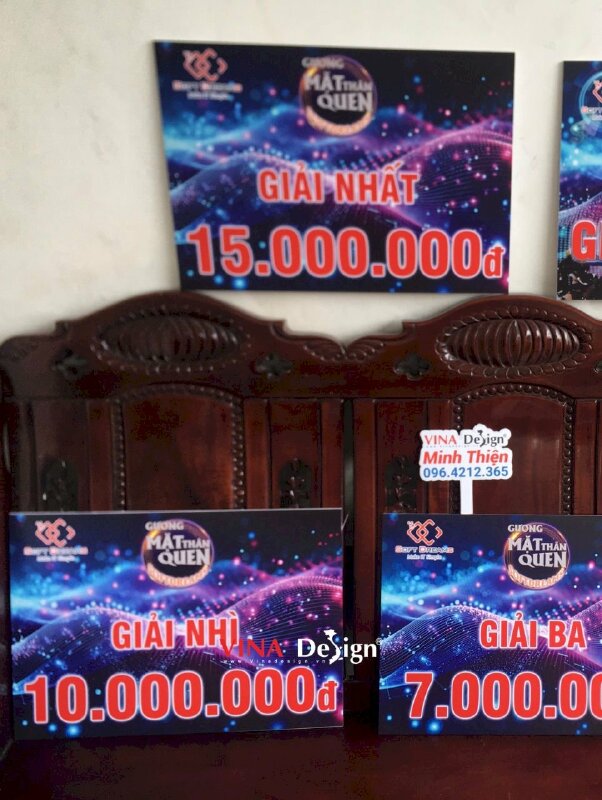 Làm bảng trao giải thưởng chương trình gameshow, bảng formex giải Xuất Sắc, giải Nhất, giải Nhì, giải Ba, giải Khuyến Khích - VND612