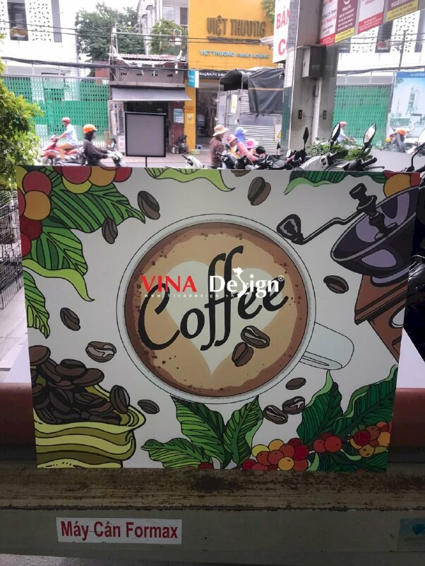 In ảnh lên chất liệu Format trang trí quán cafe, logo quán, menu quán, poster cafe mang đi - VND667