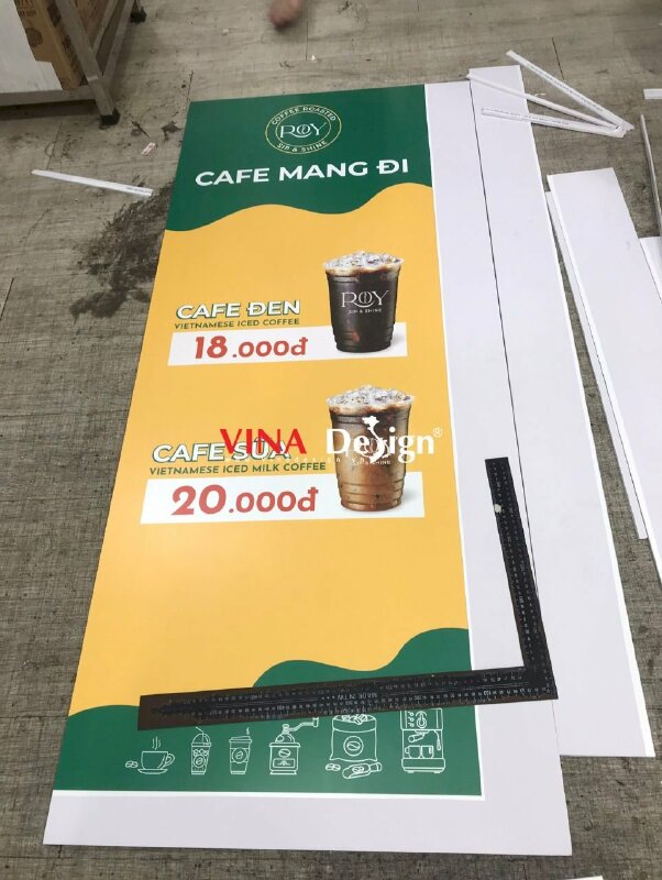 In ảnh lên chất liệu Format trang trí quán cafe, logo quán, menu quán, poster cafe mang đi - VND667