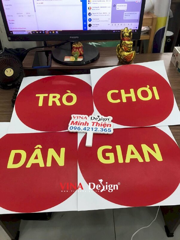 In chữ Decal trang trí khu vực Trò chơi Dân gian, Bịt mắt đập bóng, Hồn quê đất Quảng - VND668