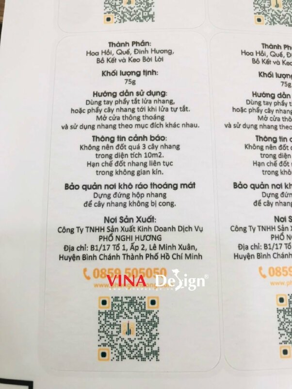 In tem nhãn số lượng ít cho sản phẩm nhan sạch cao cấp, in tem Decal sữa có mã QRcode - VND629