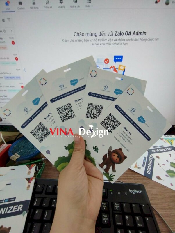 In thẻ đeo tham dự sự kiện công ty công nghệ thông tin, thẻ event organizer, thẻ giấy C300gsm - VND631