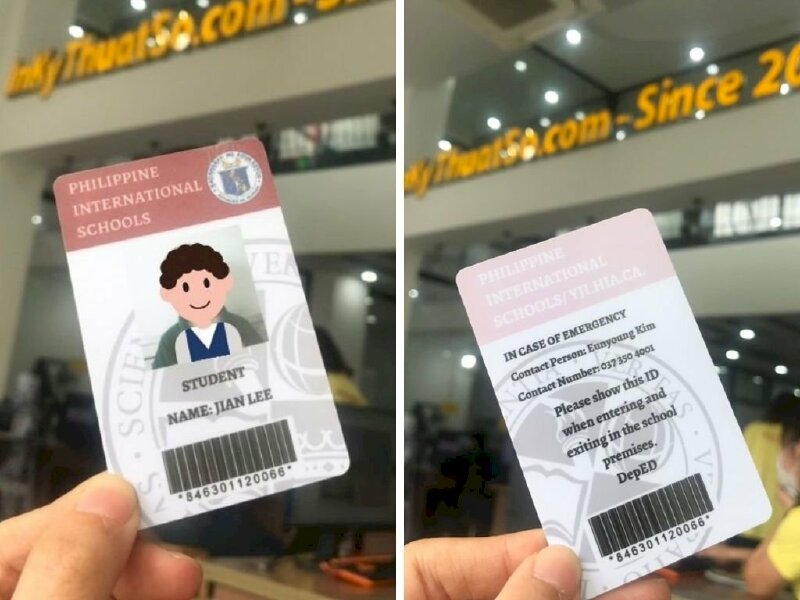 In thẻ học sinh, sinh viên