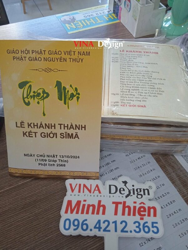 In thiệp mời lễ khánh thành Kiết giới SIMA, in thiệp mời sự kiện TPHCM - VND626