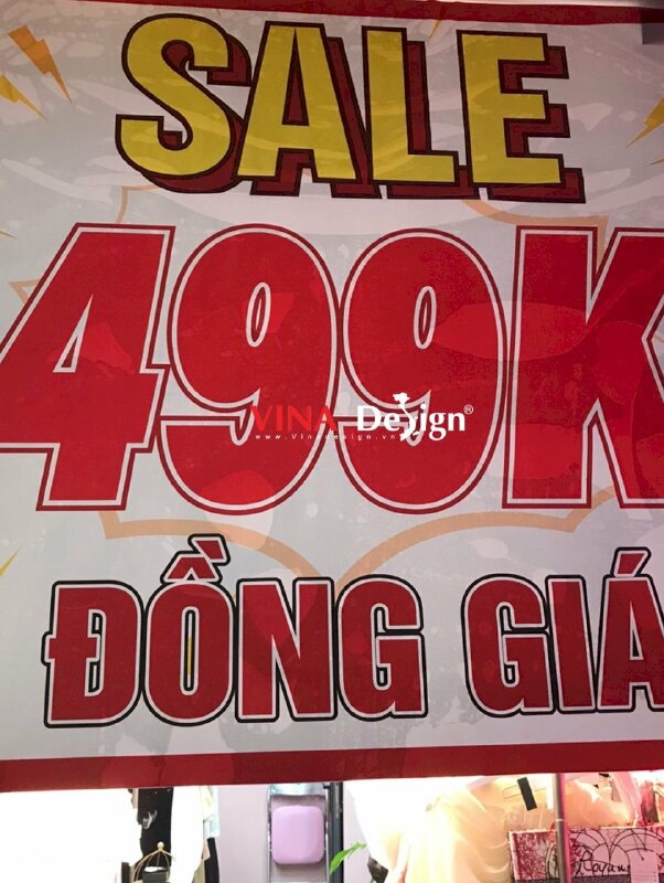 In bảng sale đồng giá 499k Decal sữa dán kính khổ lớn - VND705