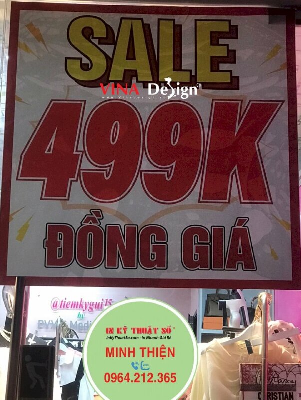 In bảng sale đồng giá 499k Decal sữa dán kính khổ lớn - VND705