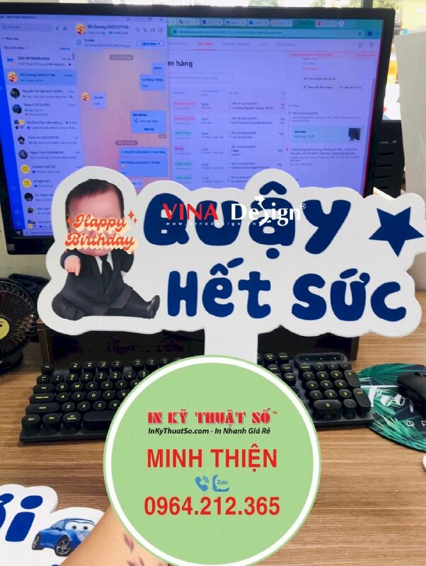 In hashtag cầm tay thôi nôi sinh nhật 1 tuổi bé trai, hashtag cầm tay chibi ghép mặt cho bé - VND687