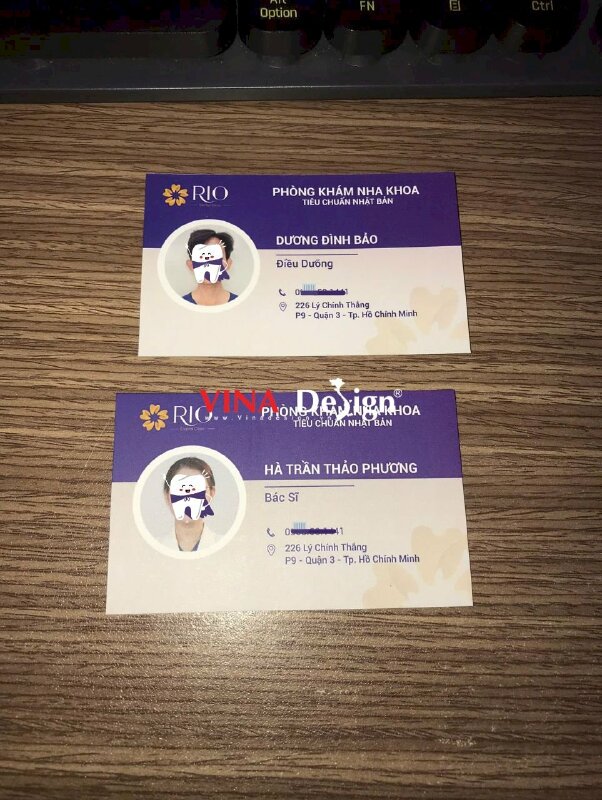 In lẻ name card nha khoa chức danh Bác sĩ, Điều dưỡng cho phòng khám nha khoa quốc tế Dental Clinic - VND756