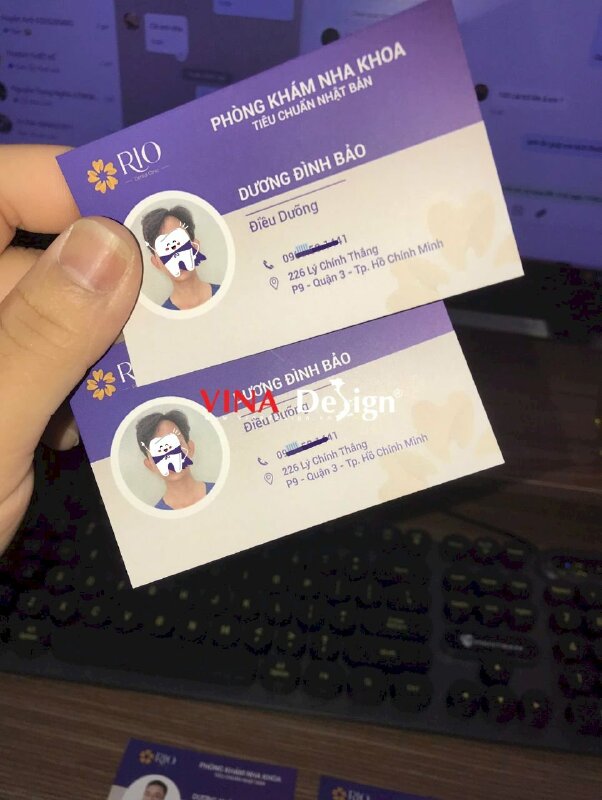 In lẻ name card nha khoa chức danh Bác sĩ, Điều dưỡng cho phòng khám nha khoa quốc tế Dental Clinic - VND756