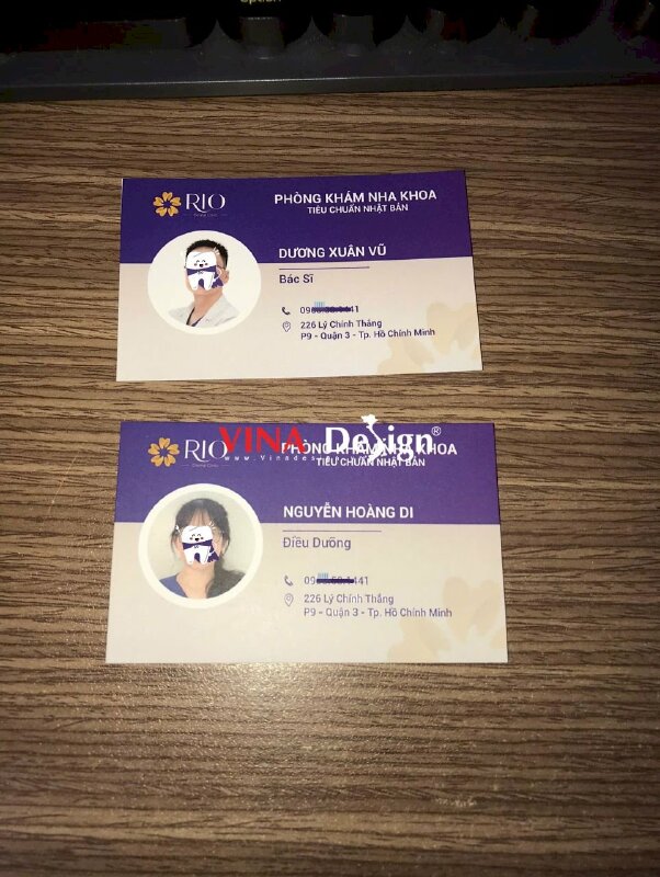 In lẻ name card nha khoa chức danh Bác sĩ, Điều dưỡng cho phòng khám nha khoa quốc tế Dental Clinic - VND756