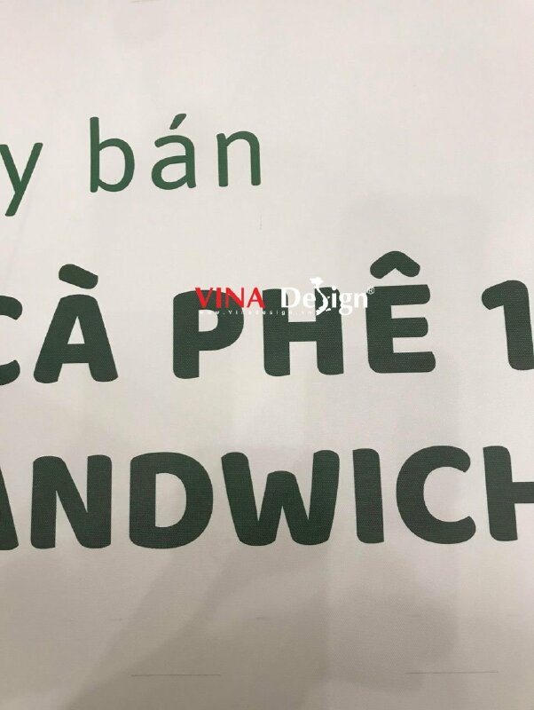 In menu giá cà phê, sandwich cho quán, in chữ lên vải Canvas - VND721