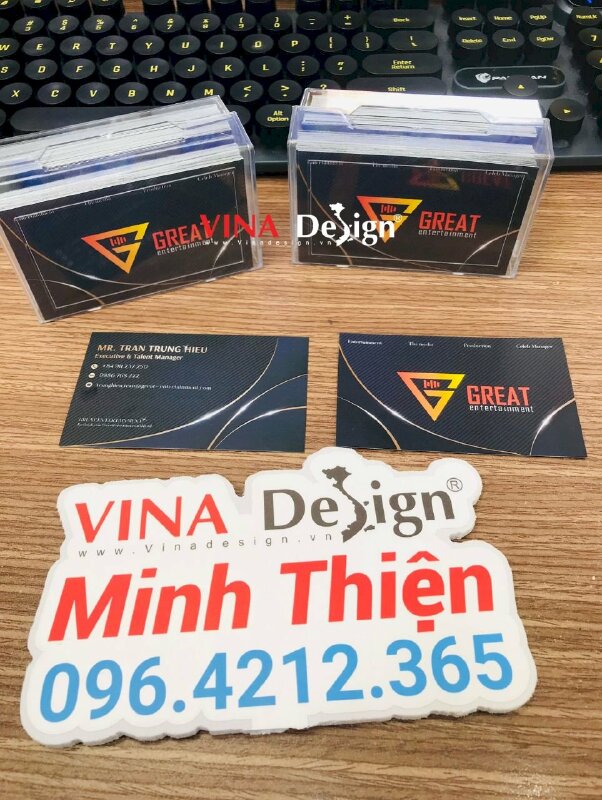 In nhanh 2 hộp name card có hàng trong ngày, name card Công ty giải trí - Truyền thông - Quản lý nghệ sĩ - VND703