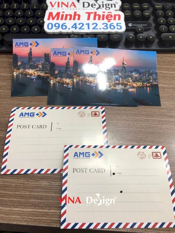 In post card hình ảnh bưu thiếp có logo công ty dịch vụ giao nhận vận tải quốc tế tại Việt Nam - VND732