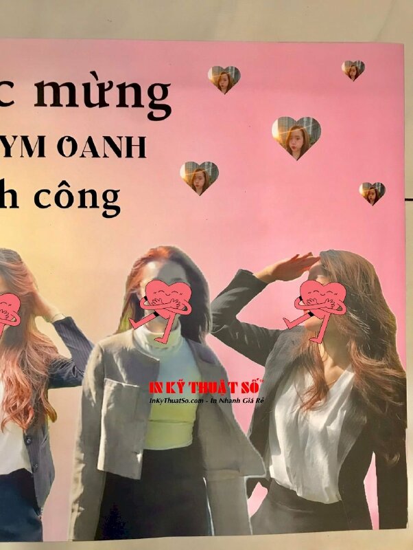 In PP làm banner cầm tay Nhiệt liệt chúc mừng bạn Ra trường thành công, in PP không keo có hàng trong ngày - VND702