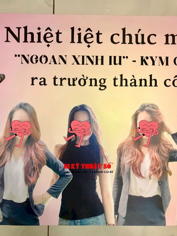 In PP làm banner cầm tay Nhiệt liệt chúc mừng bạn Ra trường thành công, in PP không keo có hàng trong ngày - VND702