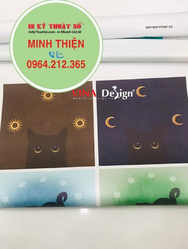 In tranh đồng hồ Canvas chủ đề mèo con, in vải Canvas mực dầu mờ - VND689