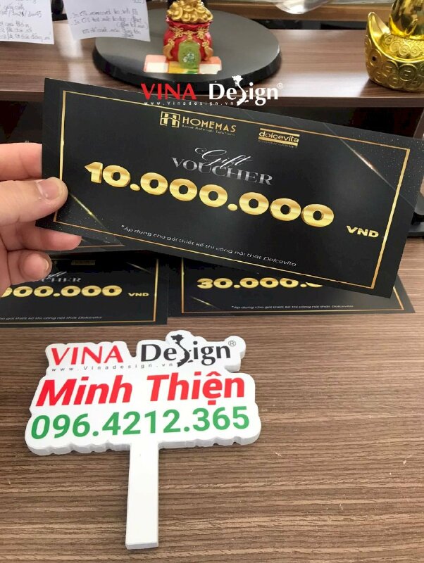 In Voucher số lượng ít, gift voucher cho gói thiết kế thi công nội thất - VND713