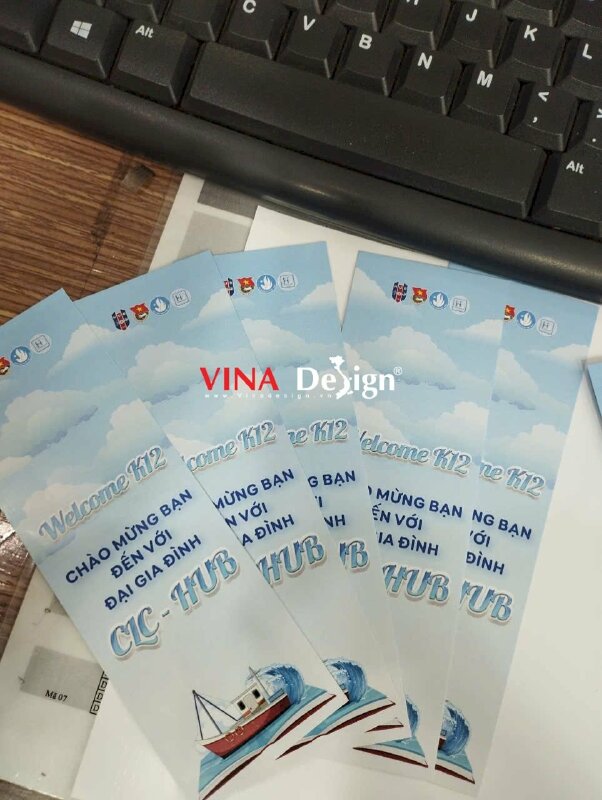 In bookmark giá rẻ TPHCM, in giấy C300gsm, in 2 mặt làm thẻ kẹp sách cho câu lạc bộ trường đại học - VND808