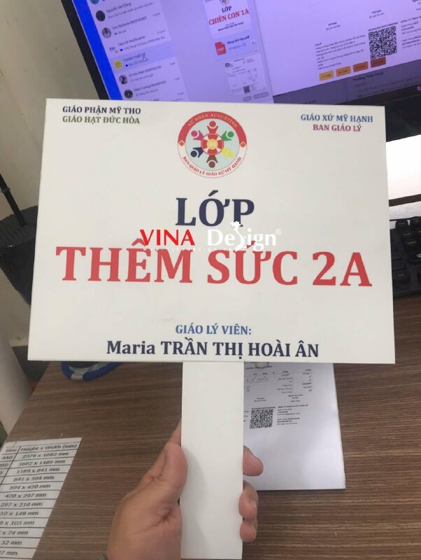 In hashtag cầm tay khai giảng, bảng tên lớp Giáo lý Rước Lễ, Thêm Sức, hàng gửi về Long An từ TPHCM - VND788