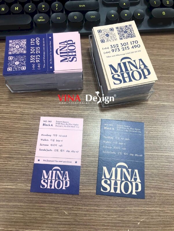 In name card giấy Econo 350gsm, name card giấy mỹ thuật cho shop thời trang - VND789