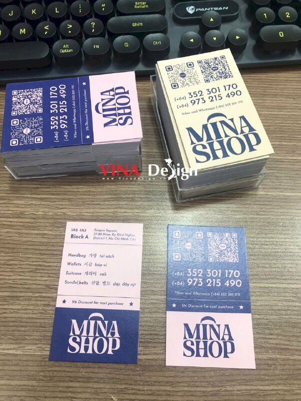 In name card giấy Econo 350gsm, name card giấy mỹ thuật cho shop thời trang - VND789