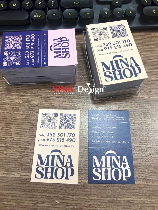 In name card giấy Econo 350gsm, name card giấy mỹ thuật cho shop thời trang - VND789