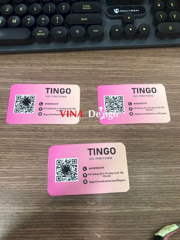 In name card giấy mỹ thuật K08 cho công ty in ấn 3D, name card bo góc - VND813