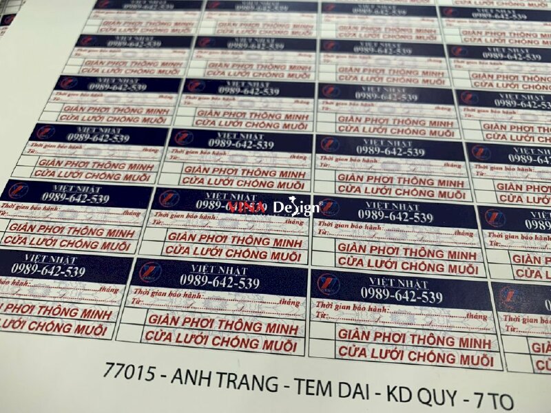 Dịch vụ in tem bảo hành Quận