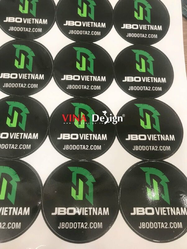 In tem Logo thương hiệu Decal sữa tròn in mực dầu, bế theo viền - VND793