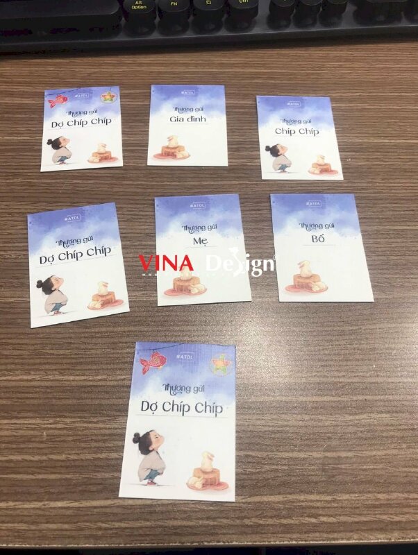 In thiệp gửi lời nhắn yêu thương, in giấy mỹ thuật Koehler K08 làm card Thương gửi gắn hộp quà tặng gia đình, tặng bố, tặng mẹ, tặng vợ - VND805