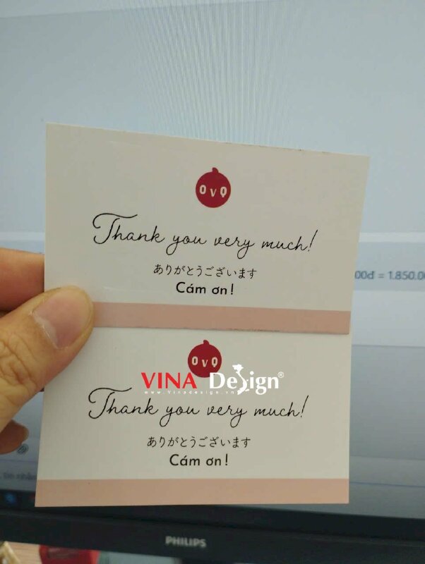 In card giấy Thank you very much! Cám ơn! Arigatou bằng tiếng Nhật - VND753