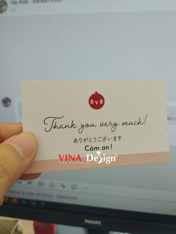 In card giấy Thank you very much! Cám ơn! Arigatou bằng tiếng Nhật - VND753