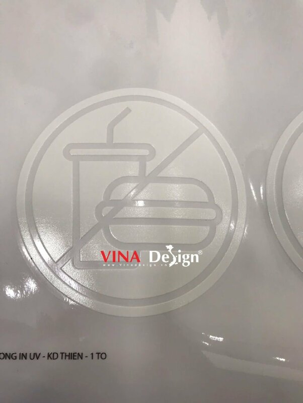 Decal trong in màu trắng dán cửa kính thông tin thời gian hoạt động quán cafe - VND774