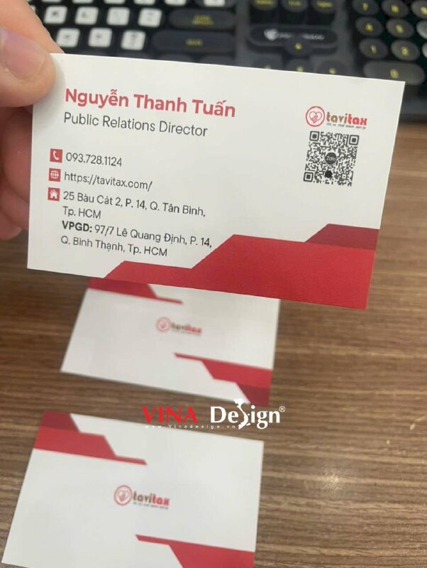 In card chức danh Public Relations Director công ty tư vấn thuế, in name card lấy liền TPHCM - VND781