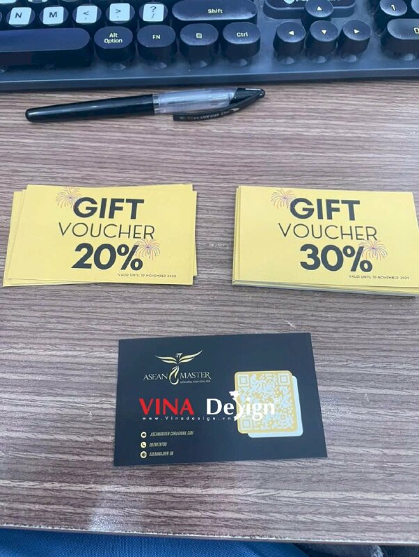 In Gift Voucher 20% 30% có mã QRcode cho dịch vụ cho thuê ô tô - VND775