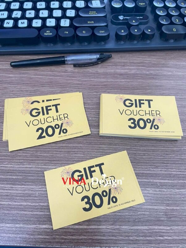 In Gift Voucher 20% 30% có mã QRcode cho dịch vụ cho thuê ô tô - VND775